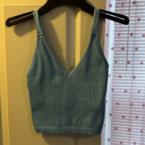 Wishlist Tops - Wishlist Teal Ribbed Crop Top
